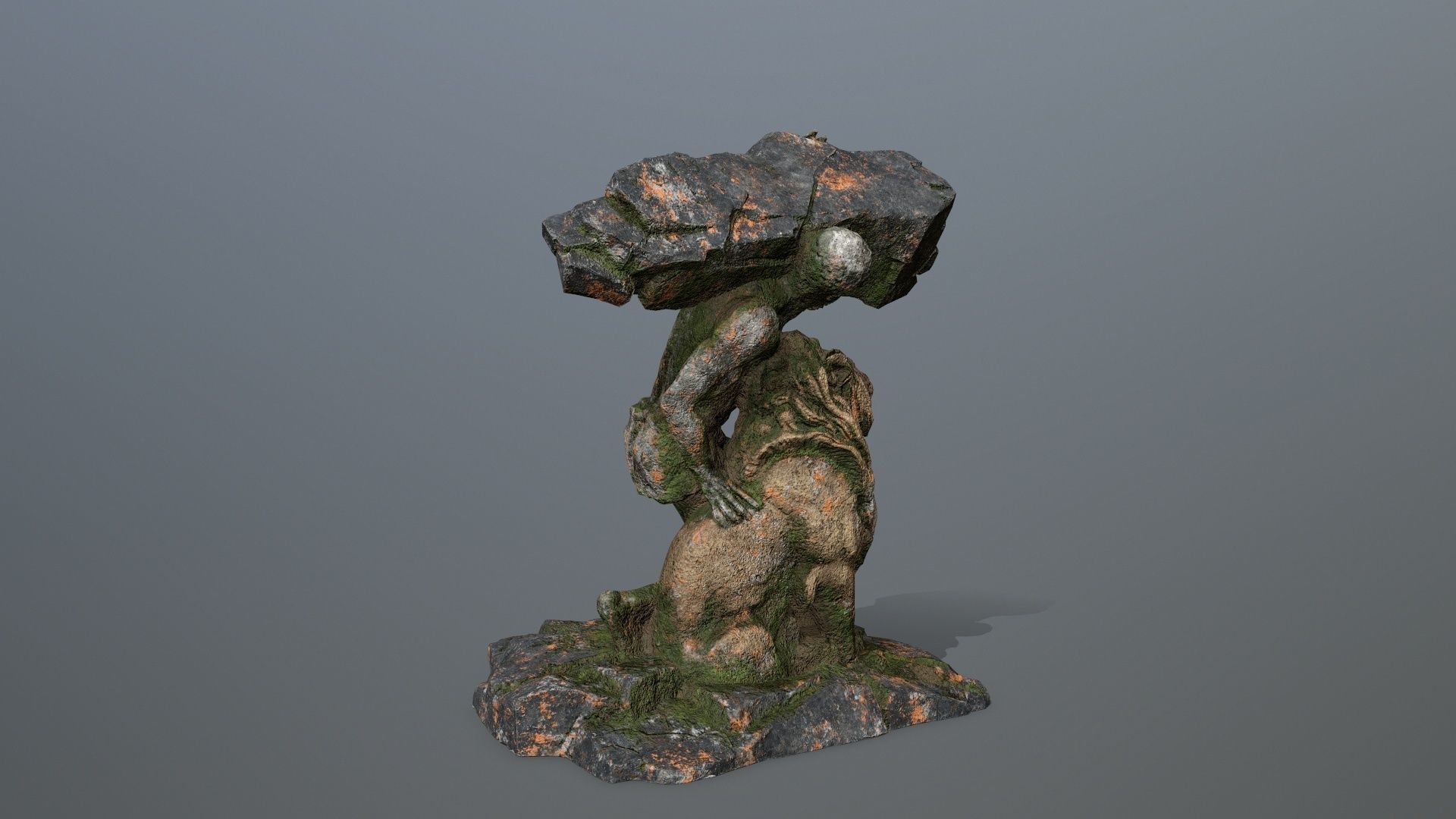 Hercules and Lion Low-poly 3D model_2