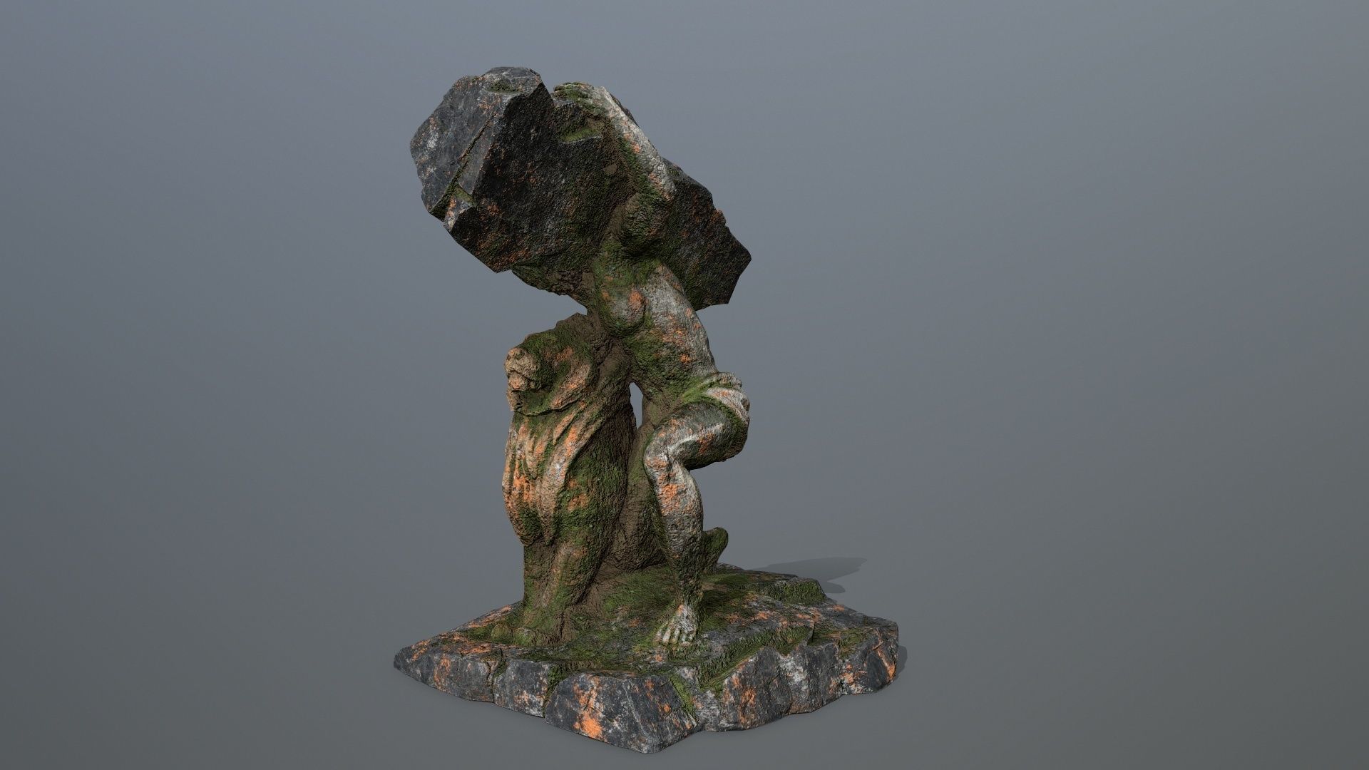 Hercules and Lion Low-poly 3D model_5