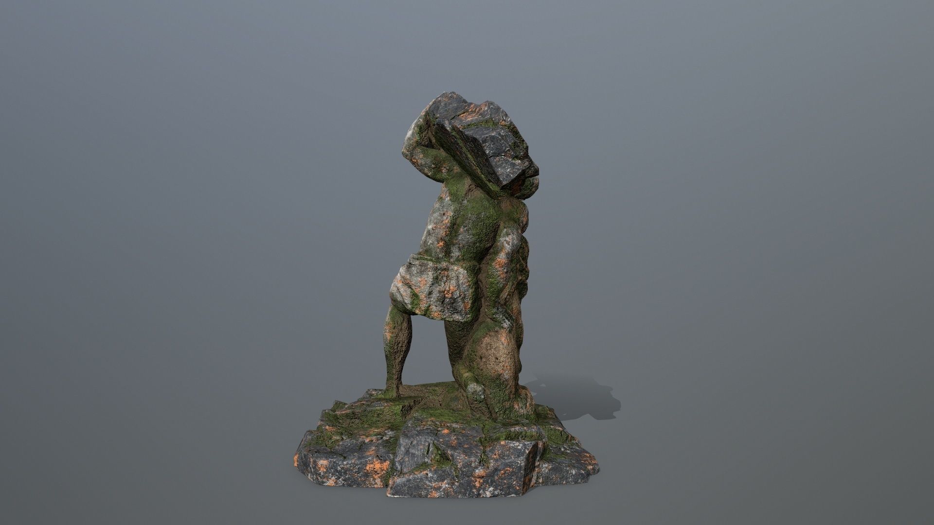 Hercules and Lion Low-poly 3D model_3