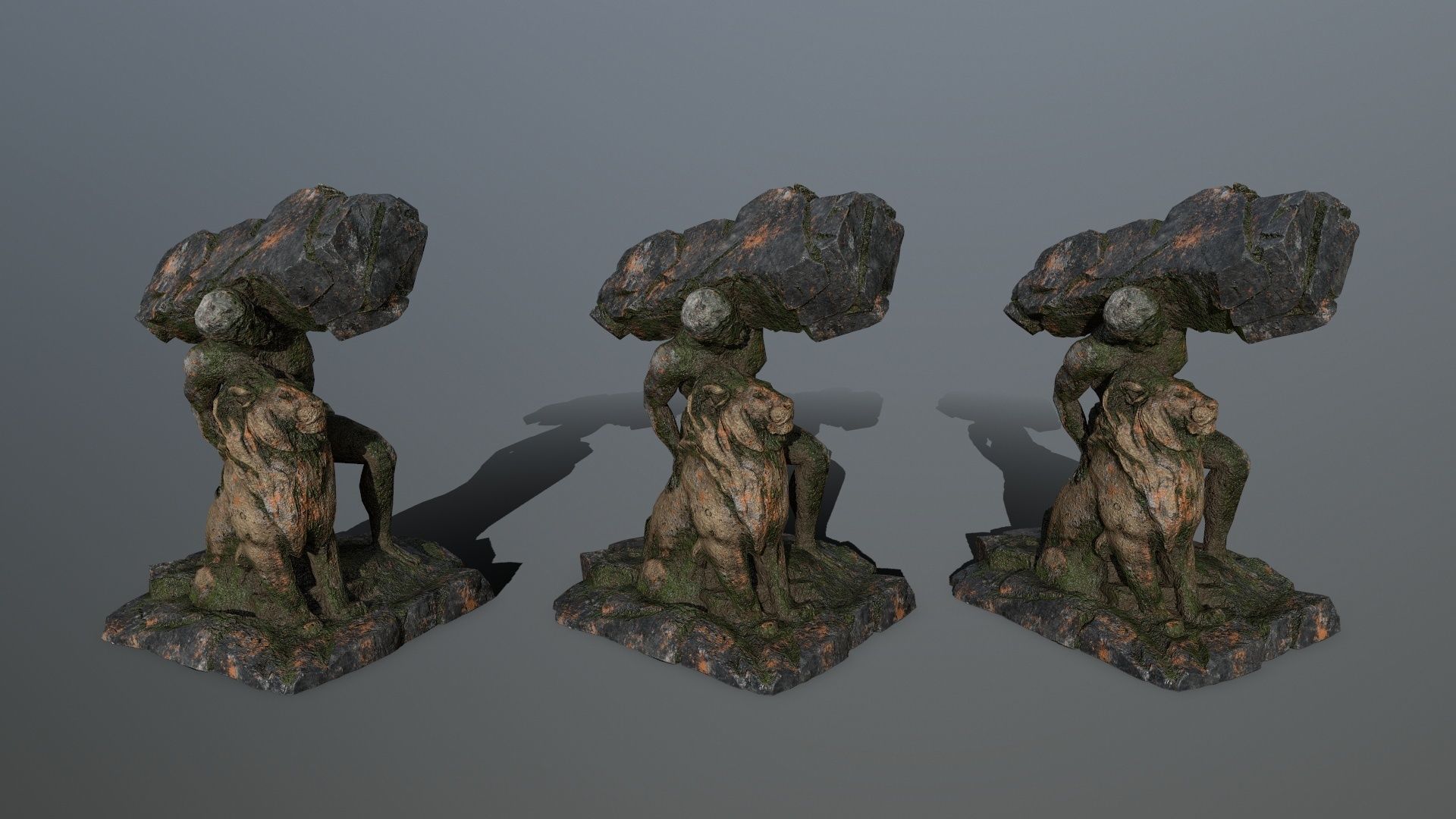 Hercules and Lion Low-poly 3D model_9