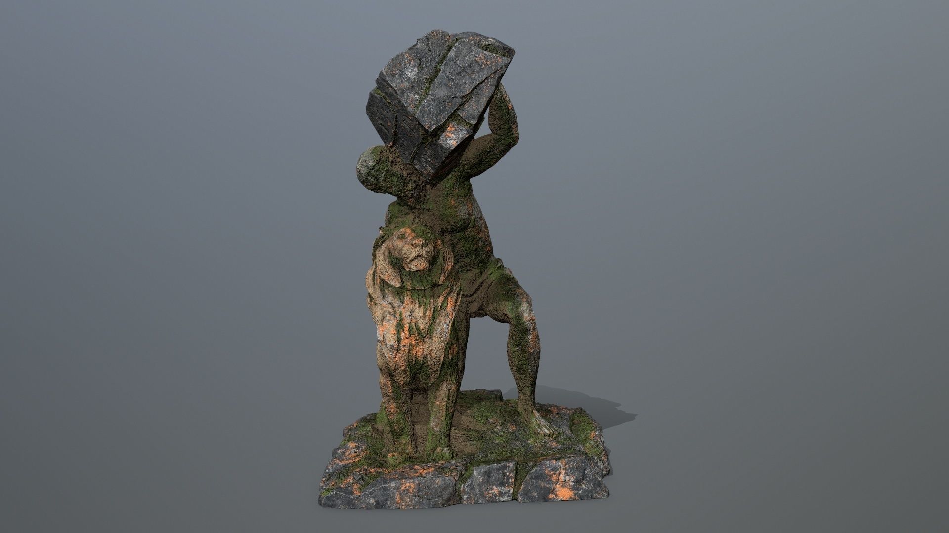 Hercules and Lion Low-poly 3D model_6