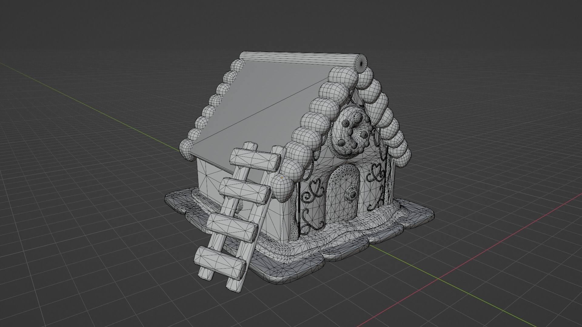 Gingerbread House 3D model Low-poly 3D model_5