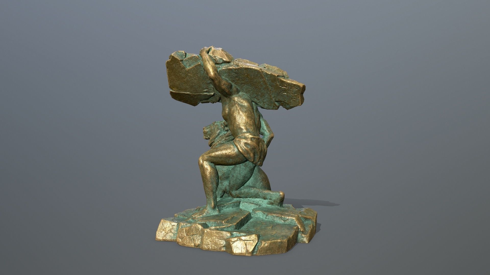 Hercules and Lion Low-poly 3D model_4