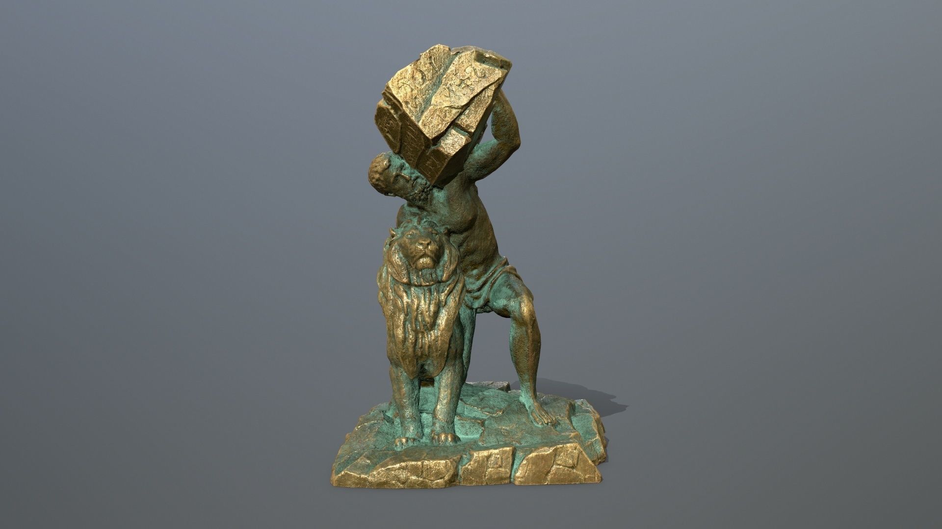 Hercules and Lion Low-poly 3D model_6