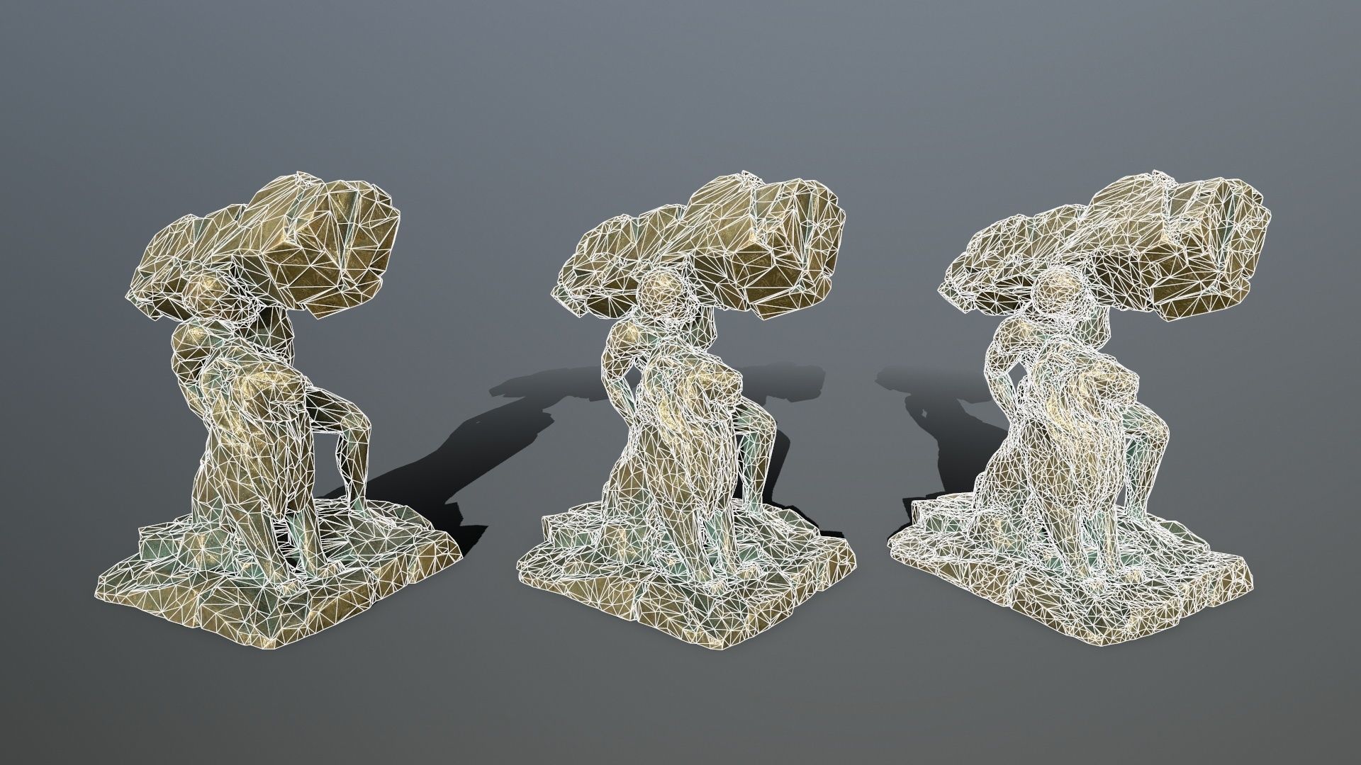 Hercules and Lion Low-poly 3D model_10