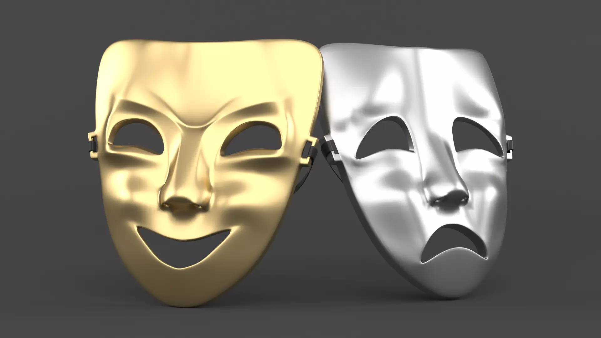 Theatre Masks 3D model_0