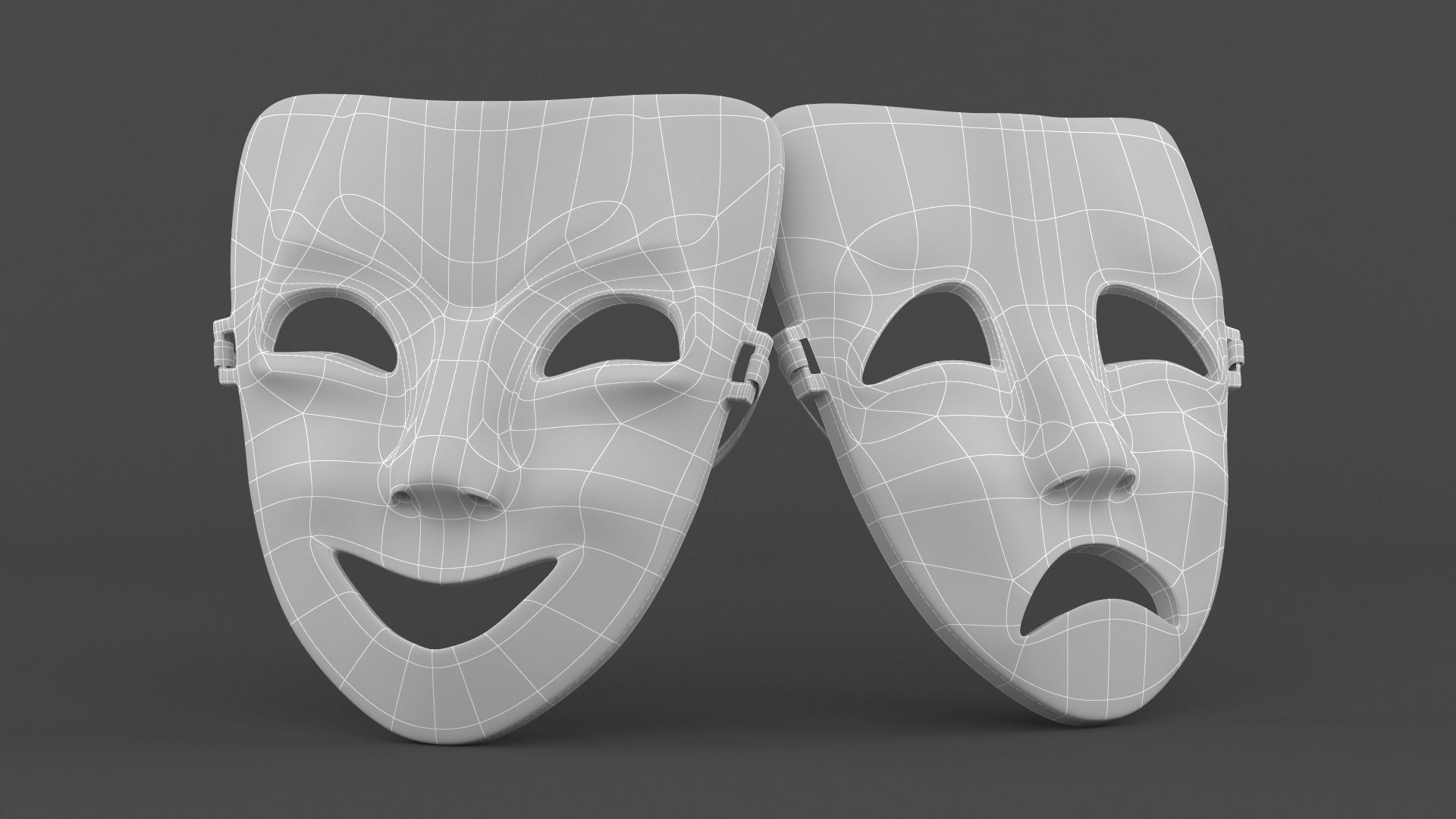 Theatre Masks 3D model_7