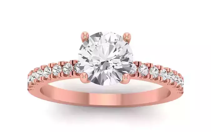 Solitaire Engagement Ring 3dm STL OBJ FBX Renders Details 3D print model