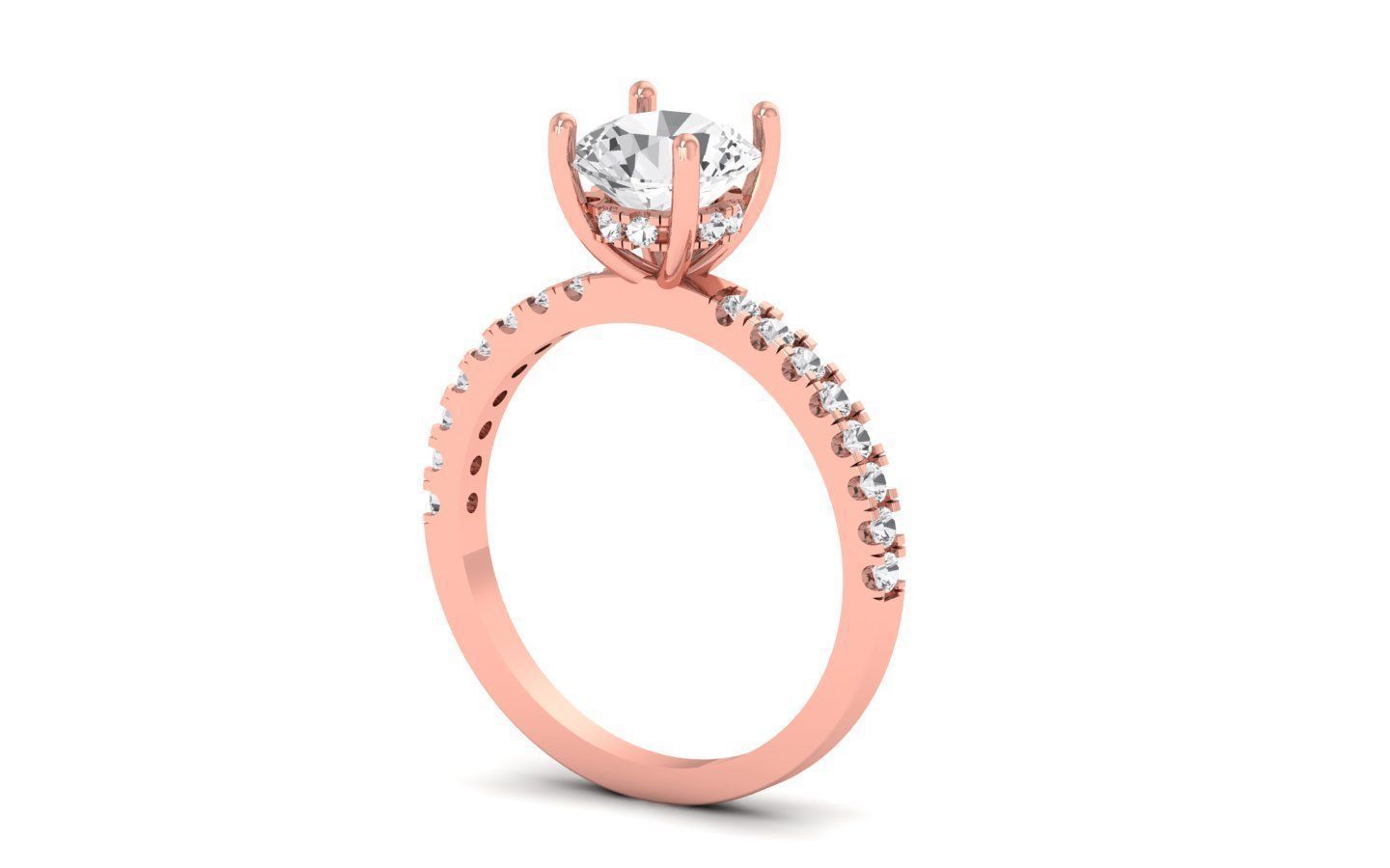 Solitaire Engagement Ring 3dm STL OBJ FBX Renders Details 3D print model_1