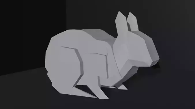 Low Poly Bunny Game Ready dog