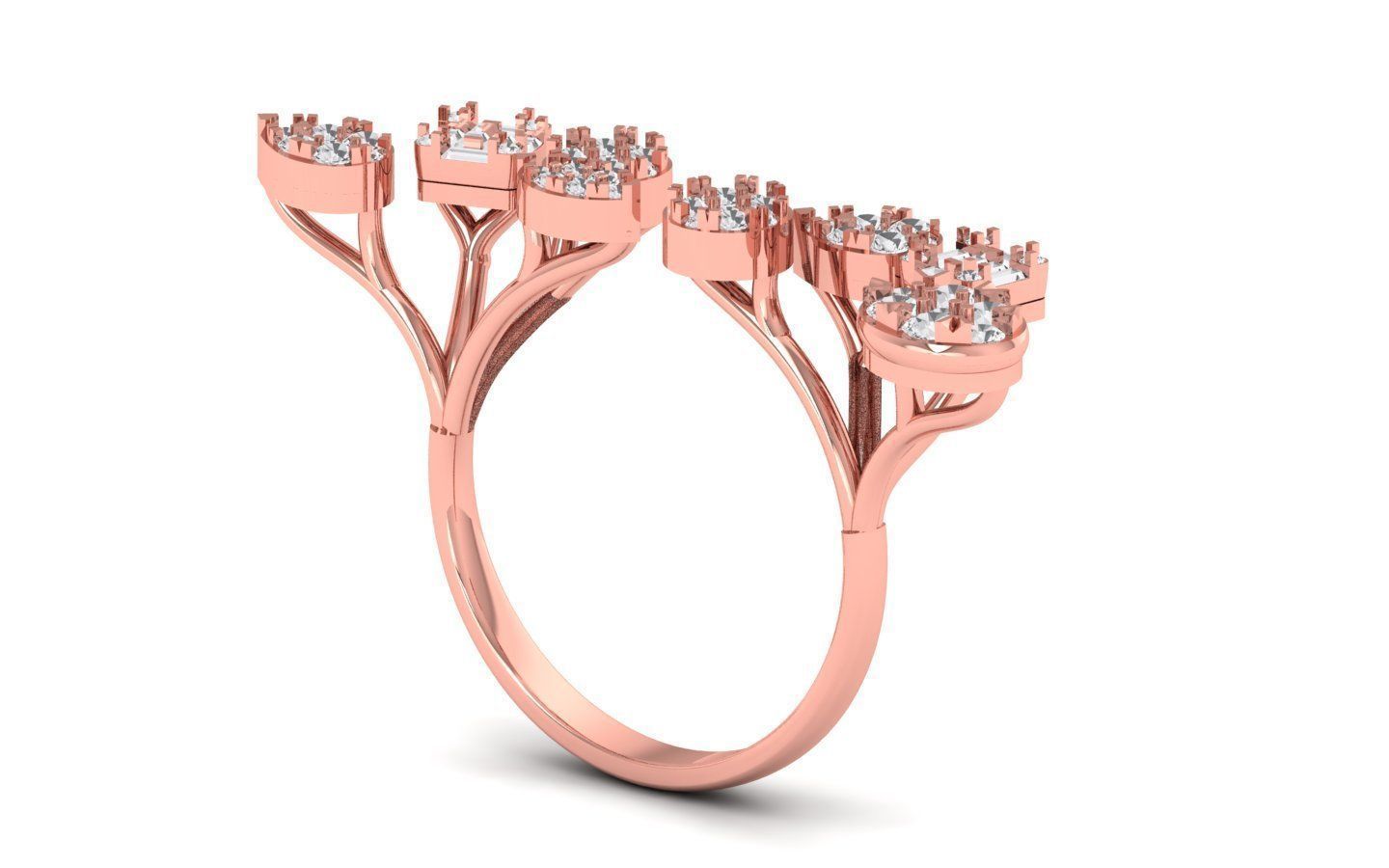 Open end Flower Ring 3D print model_1