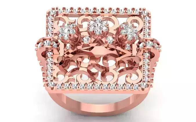 Fancy Shape woman Bridal Ring 3D print model