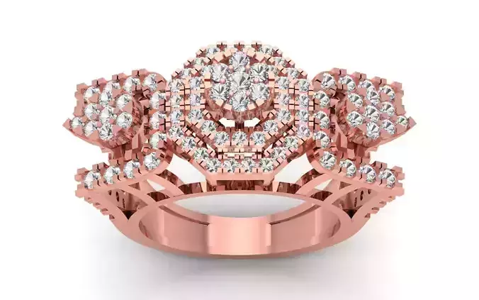 Double Halo Wedding Ring 3D print model