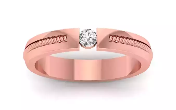 Solitaire Diamond Band Ring 3dm STL OBJ FBX Render Details