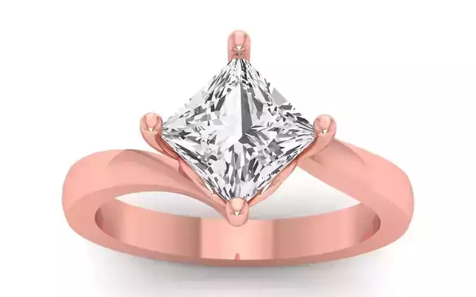 Solitaire Princess Engagement Proposal Ring
