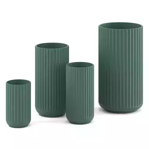 Lyngby vase Copenhagen green matt 3D model