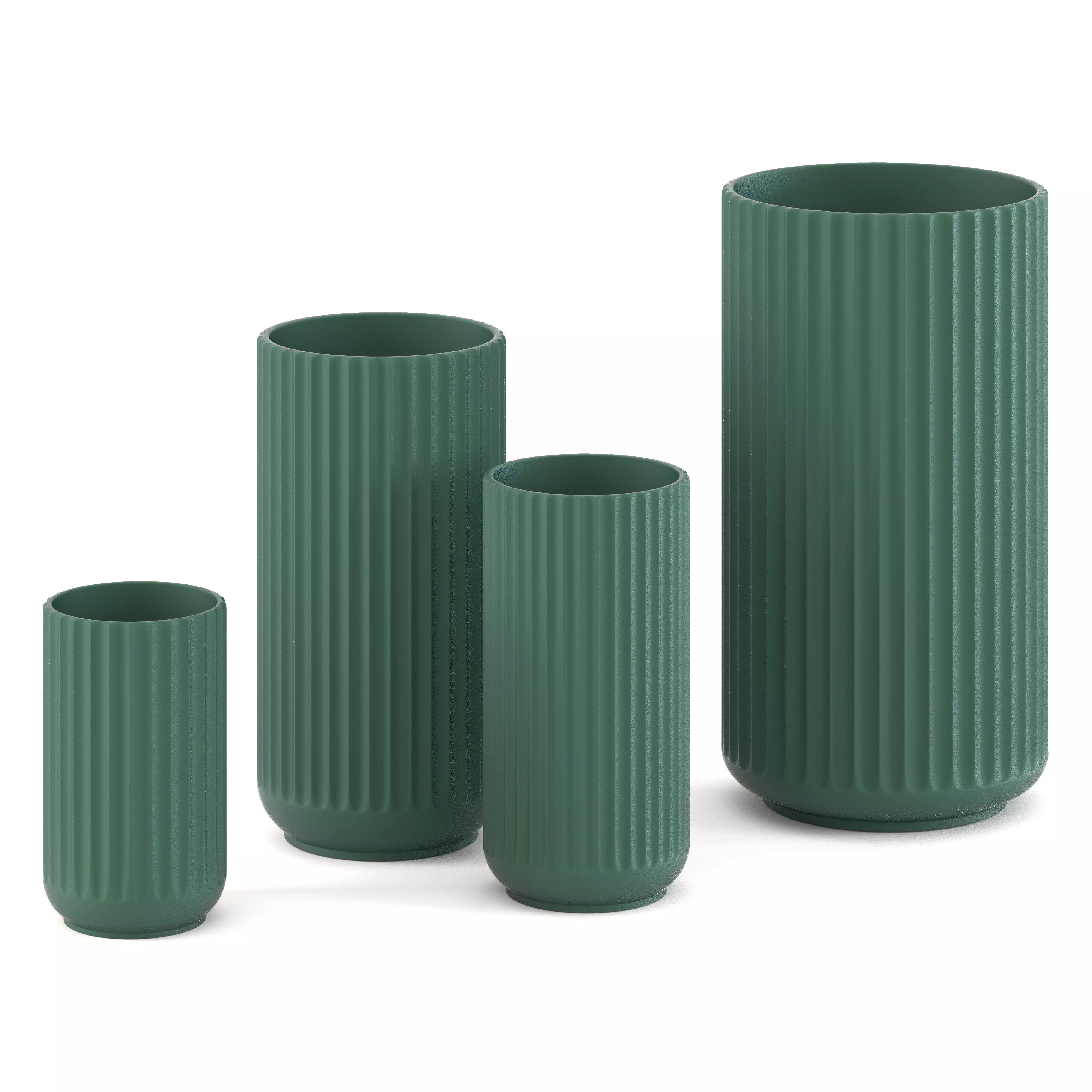 Lyngby vase Copenhagen green matt 3D model_0