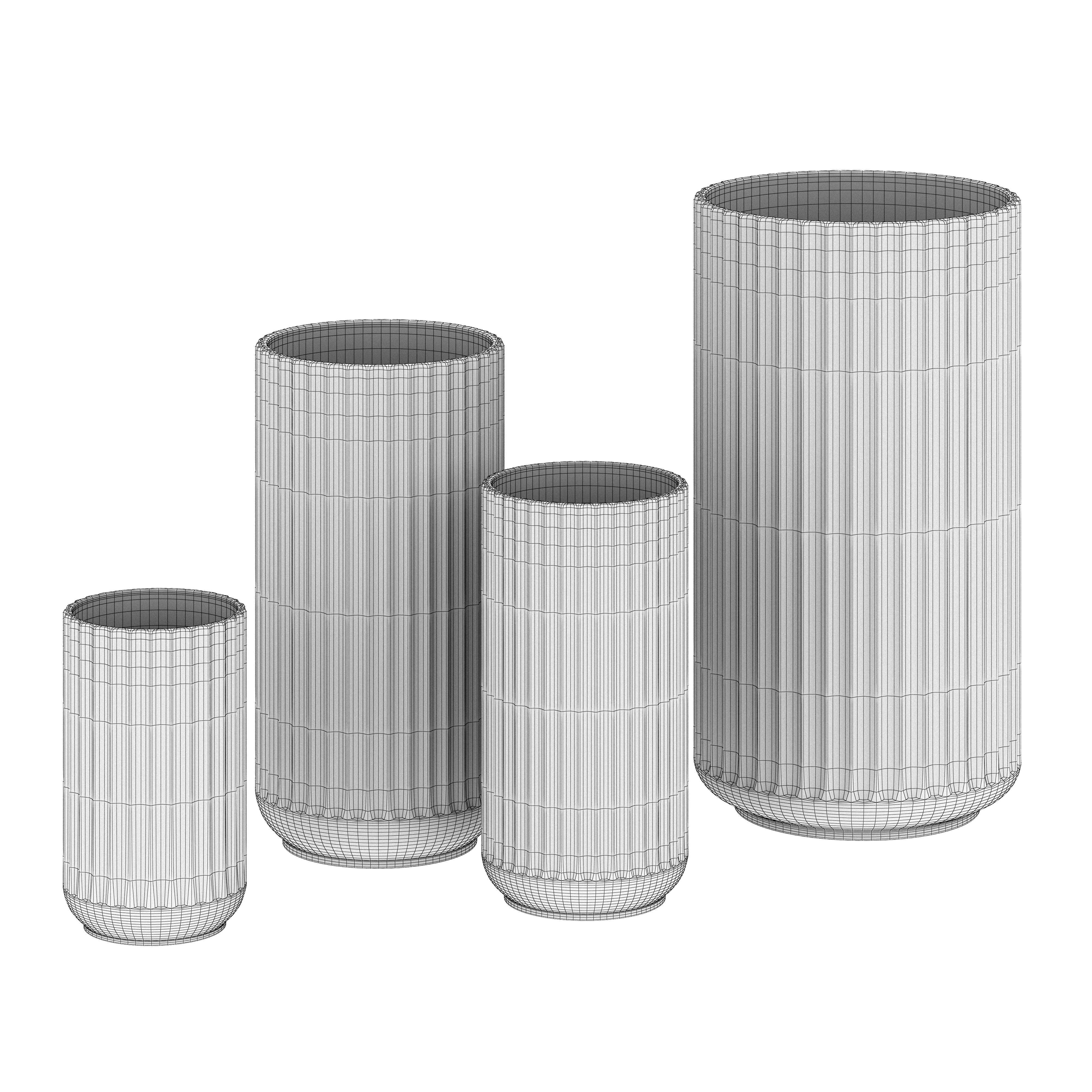 Lyngby vase Copenhagen green matt 3D model_2