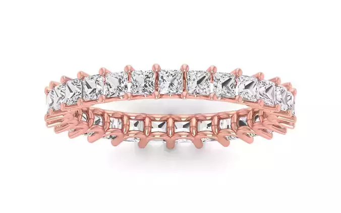 Full Eternity Princess Diamond Wedding Engagement Band