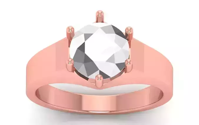 Fancy Cut Round Diamond Solitaire Engagement Rings 3D print model