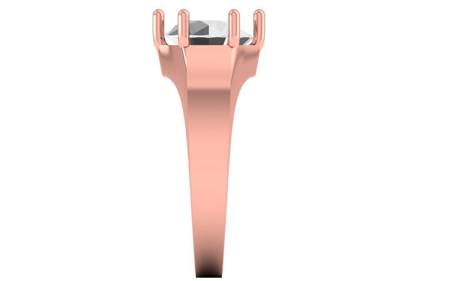 Fancy Cut Round Diamond Solitaire Engagement Rings 3D print model_1