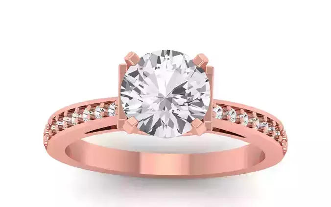 Oave Diamond Solitaiare Engagement Ring 3D print model