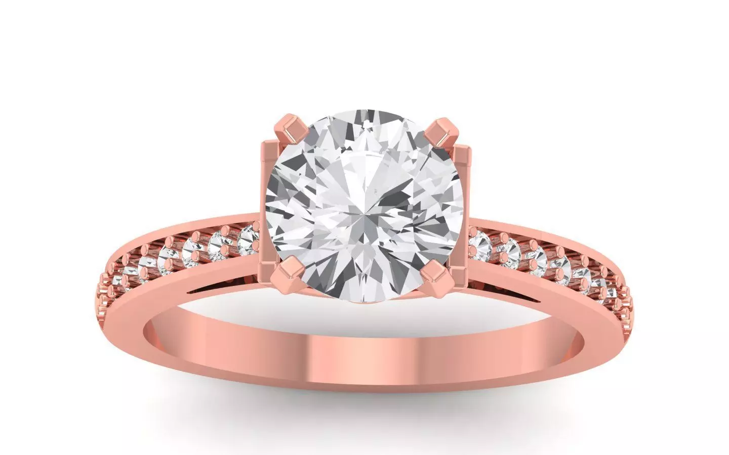 Oave Diamond Solitaiare Engagement Ring 3D print model_0