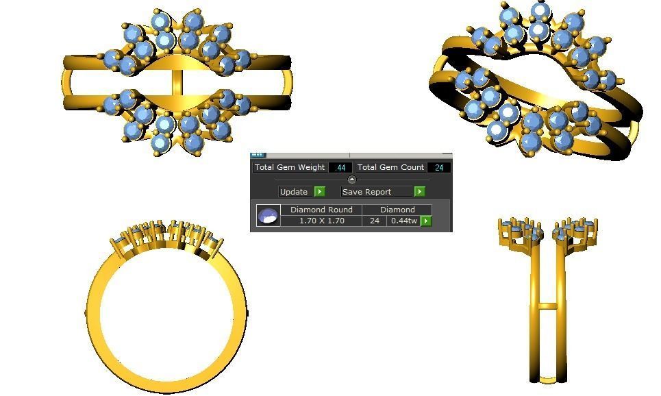 Wedding Ring Enhancer Bridesmaid Flower Ring 3D print model_3