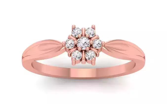 Clluster Flower Wedding Engagement Rings