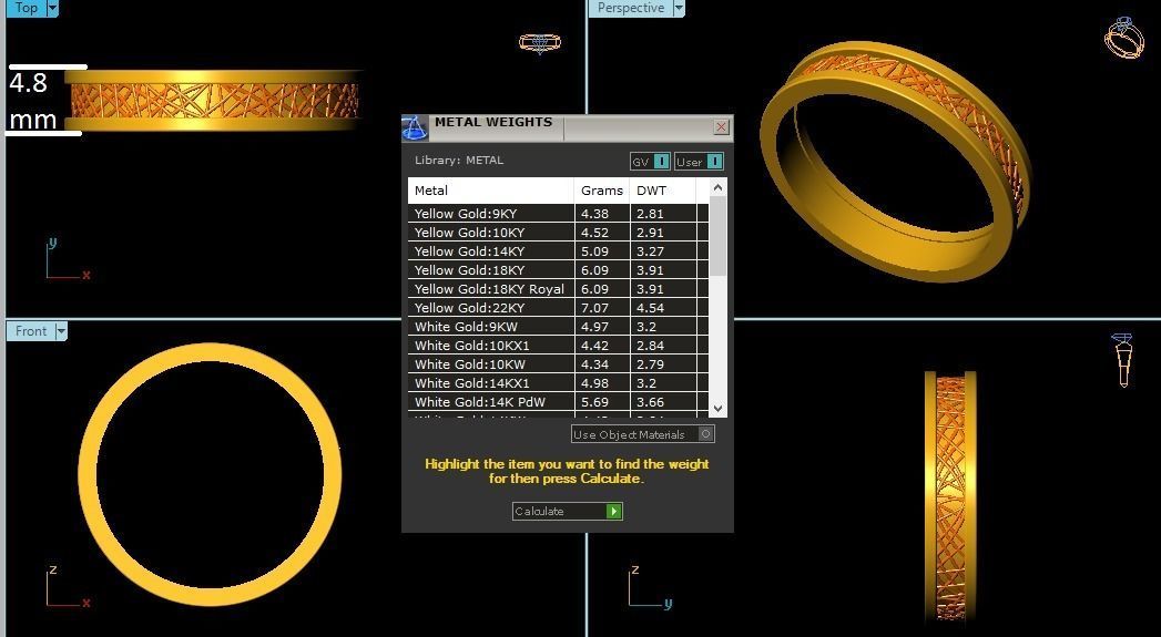 Plain Band Rings For Engagement or Wedding 3D print model_3