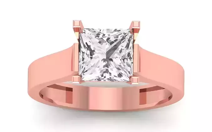 Solitaire Princess Stone Engagement Ring