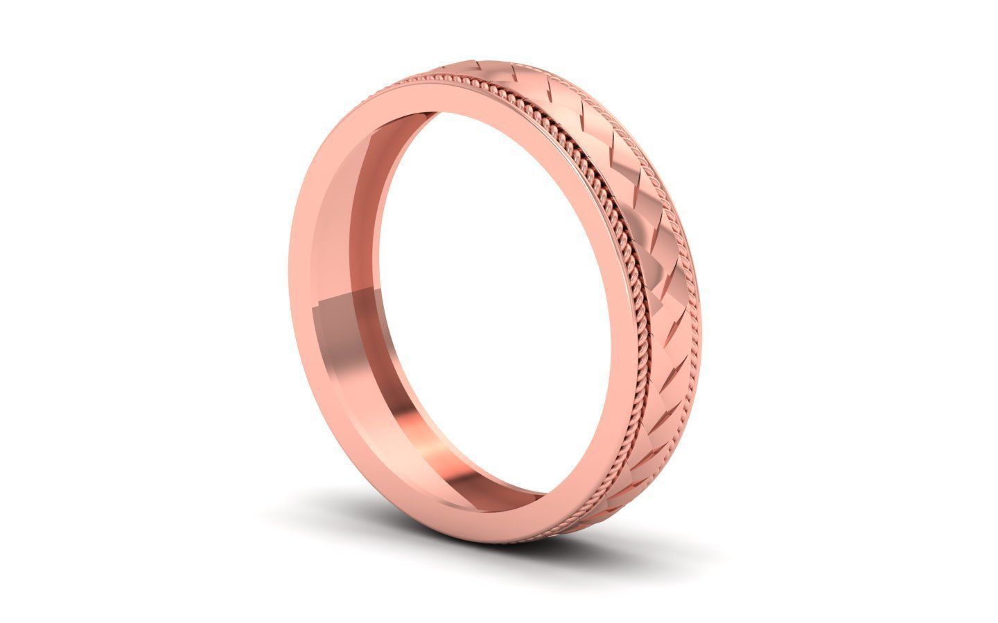 Plain Wedding Engagement Platinum Band Ring 3D print model_1