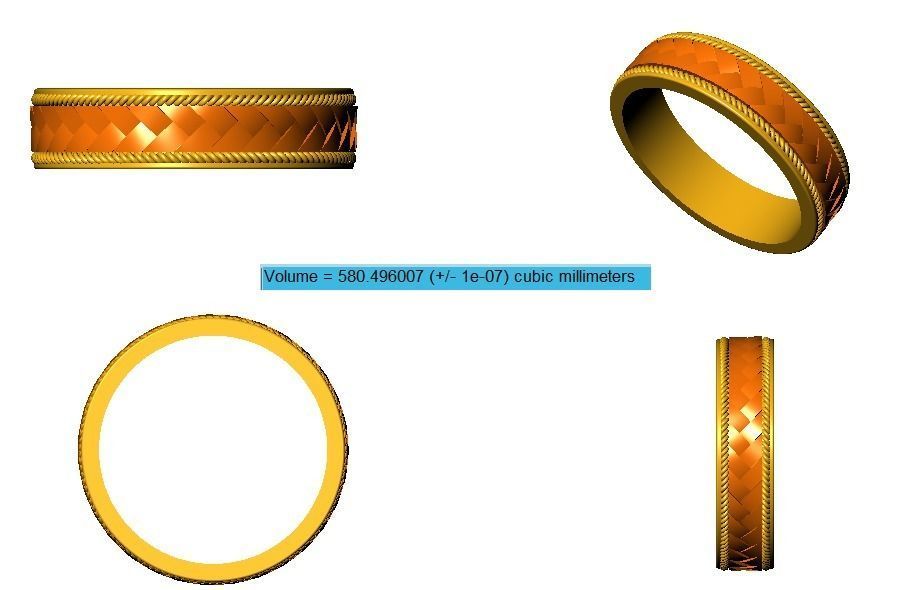 Plain Wedding Engagement Platinum Band Ring 3D print model_3