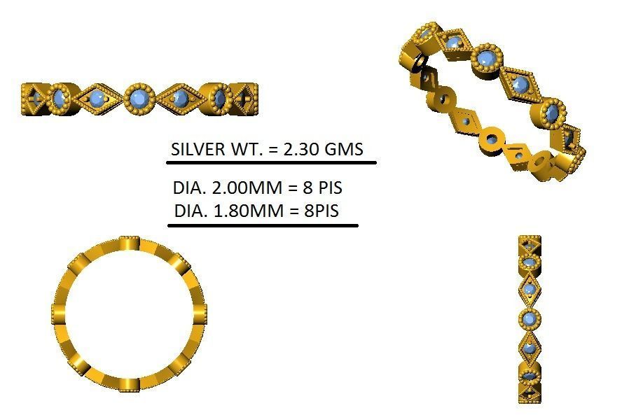 Tiny Minimalist Fancy Engagement Band For Woman 3D print model_3