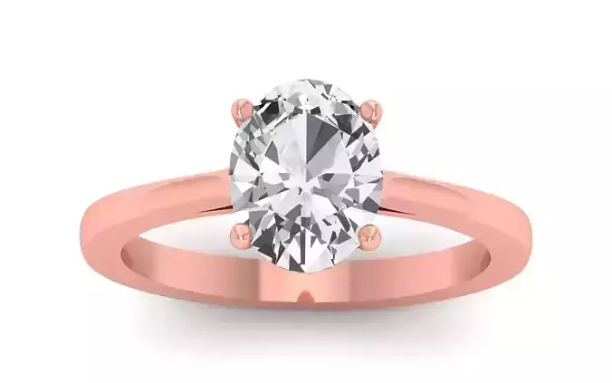 Oval Diamond Solitaire Propose Ring 3dm STL OBJ FBX