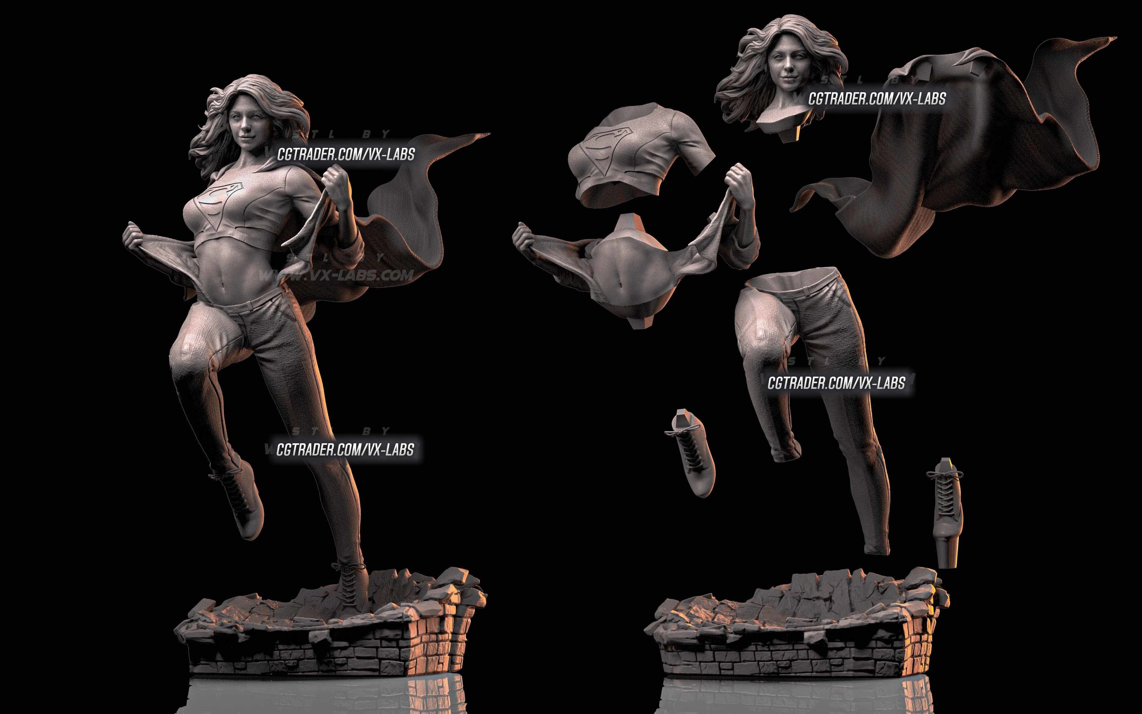 Supergirl Including Sexy version 3D print model_3