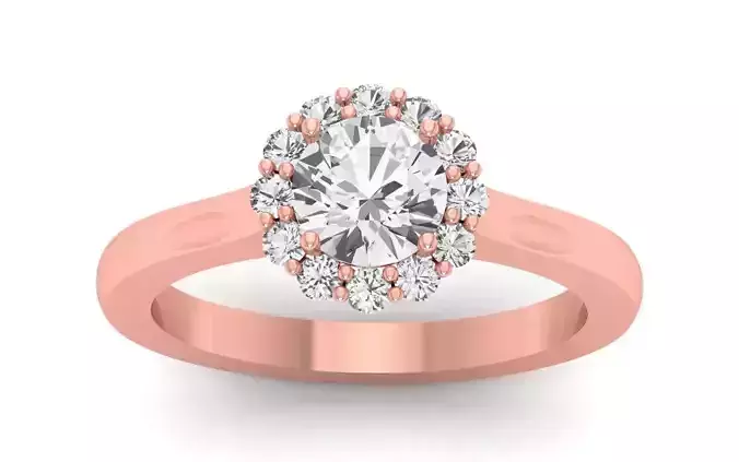 Solitaire Cluster Wedding Ring 3dm STL OBJ FBX Renders Details