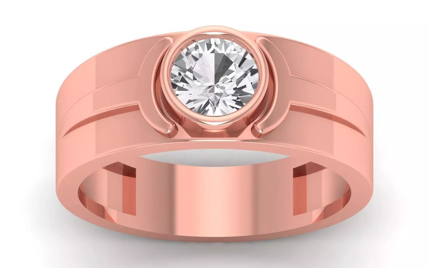 Solitaire Diamond Wedding Ring 3dm STL OBJ FBX Renders Details 3D print model_0