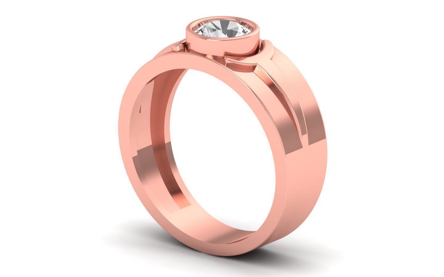 Solitaire Diamond Wedding Ring 3dm STL OBJ FBX Renders Details 3D print model_2