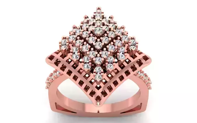 Square Shapped Bridal Ring 3dm STL OBJ FBX Renders Details 3D print model