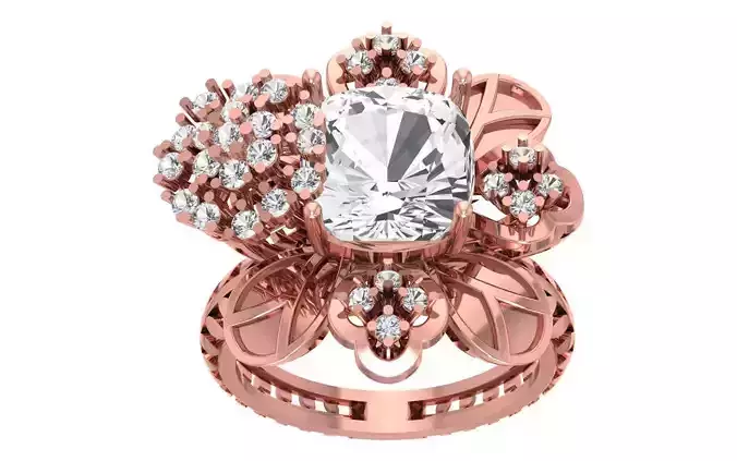 Full Finger Wedding Bridal Ring 3dm STL OBJ FBX Renders Details 3D print model