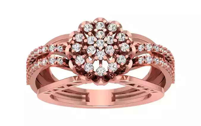 Three Band Bridal Ring 3dm STL OBJ FBX Renders Details 3D print model