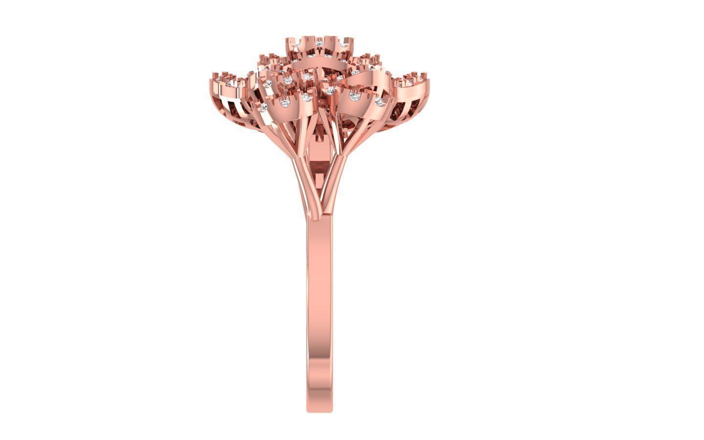 Open End Flower Ring 3dm STL OBJ FBX Renders Details 3D print model_1