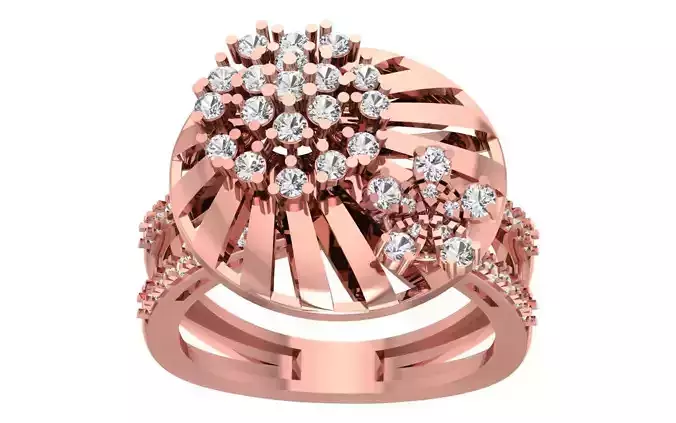 Women Flower Bridal Ring 3dm STL OBJ FBX Renders Details