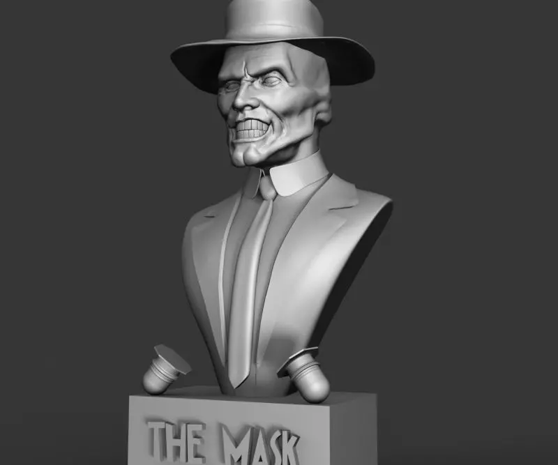 The Mask bust of man in hat 3D print model