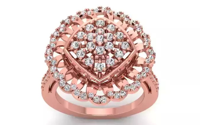 Women Flower Bridal Ring 3dm STL OBJ FBX Renders Details