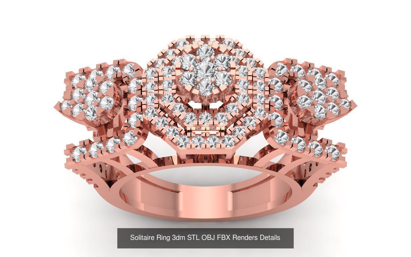 30 Heavy Solitaire Ring 3dm STL OBJ FBX Details Collection _3