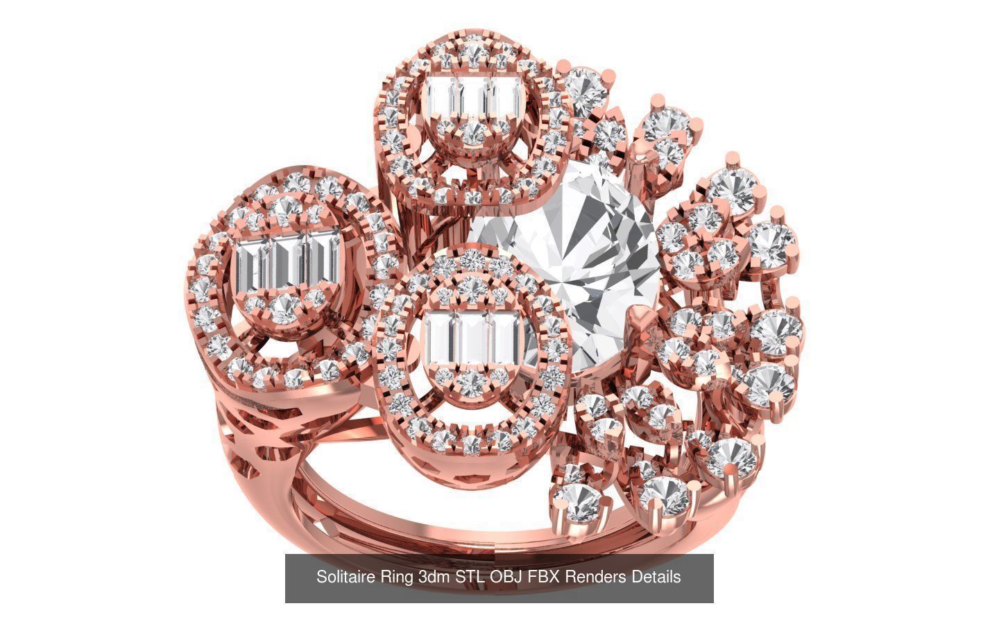 30 Heavy Solitaire Ring 3dm STL OBJ FBX Details Collection _9