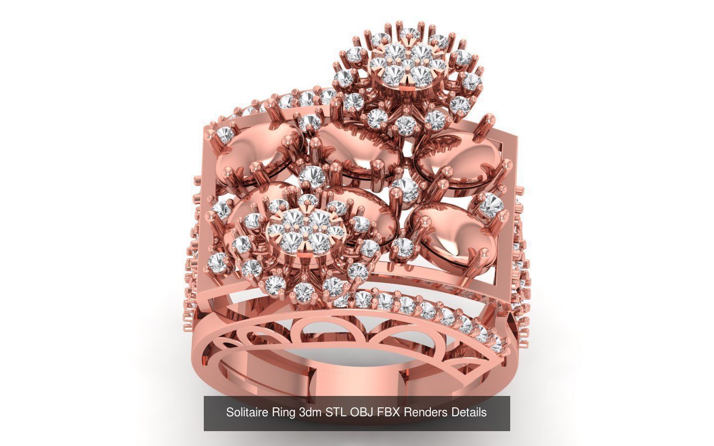 30 Heavy Solitaire Ring 3dm STL OBJ FBX Details Collection _29