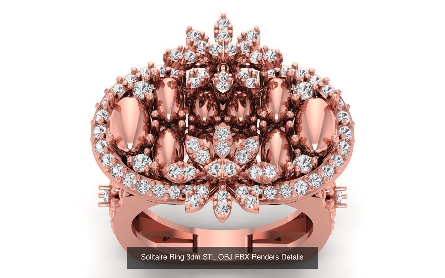 30 Heavy Solitaire Ring 3dm STL OBJ FBX Details Collection _27